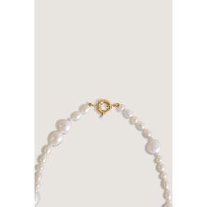 Collar de Perlas Barrocas de Agua Dulce en Oro de 14K Lucy, Chapado en Rodio, con Diamantes Geométricos de Circonio, Oro Rosa, Cadenas Modernas de Estilo Cristiano - Product Image 4