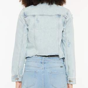 Chaqueta vaquera de mujer de estilo Vintage de Color azul claro de la mejor calidad con logotipo personalizado 100% tela de algodón Slim Fit chaqueta de secado rápido para mujer - Product Image 3