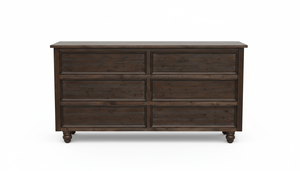 Cómoda de 6 Cajones de Roble Blanco Macizo Estilo Granja de Charleston, Frentes de Pino Reciclado, Rieles de Cierre Suave, Ecológica y Duradera para Dormitorio - Product Image 4