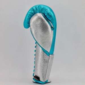 Venta al por mayor No Boxing No Life Guantes de boxeo Azul metálico Original Cuero de vaca Guantes de boxeo profesionales para entrenamiento de adultos - Product Image 4