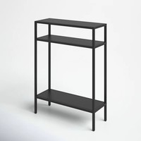 Mesas de Consola Metálicas Modernas para Entrada, Pasillo, Sala de Estar, Muebles de Lujo Negros Hechos a Mano, Duraderos y Fáciles de Limpiar