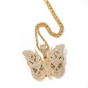 Collier pendentif papillon 3D serti de diamants, bijoux hip-hop pour femmes, déclaration de mode audacieuse, accessoire tendance - Product Image 5
