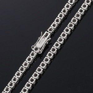Bijoux fins en argent sterling 925 et or, cadeau pour chaîne à maillons en forme de corde avec moissanite certifiée VVS, colliers tendance pour hommes et femmes - Product Image 3