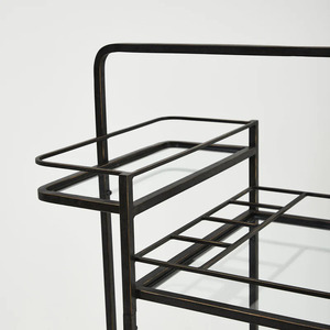 Restaurant Hotel Office Tea Globe Drinks Minibar Trolley Cabinet Custom Size Color Material Black Bar Cart Drinks Trolley - Product Image 2