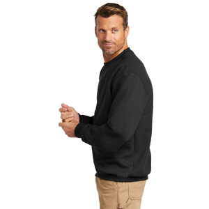 Sudaderas negras y de punto para hombre, 100% de algodón, cuello redondo de rizo francés, sudadera holgada personalizada para hombre - Product Image 3