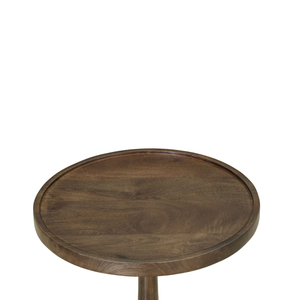 Table d'appoint moderne en bois de manguier et marbre avec finition noyer pour chambre à coucher et bureau à domicile - Product Image 2