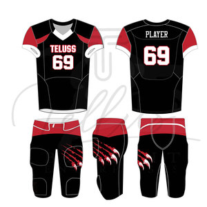 Nouvelle conception Uniforme de football américain pour adultes Manches courtes Séchage rapide Anti-UV 100% polyester Vente en gros Personnalisé - Product Image 1