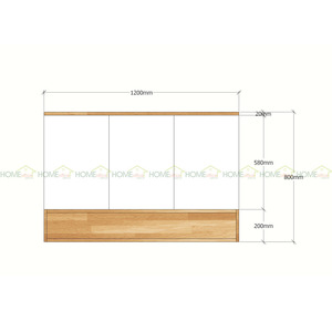 Armoire de cuisine murale moderne TBT68001 120x35x80cm 3 portes en bois avec matériaux en MDF et panneaux - Product Image 4