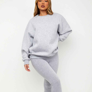 Sudadera informal holgada para mujer, jersey con forro polar de manga larga, ropa de abrigo cálida de invierno de color sólido - Product Image 5