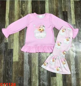 Nouveauté Vêtements pour petites filles Tenues de Noël Père Noël Boutique Vêtements pour enfants Ensemble de vêtements pour petites filles - Product Image 5