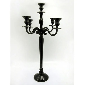 Black Finished Metal 5 Arms <b>Candelabra</b> for Wedding Centerpiece Birthday Party Decoration Floor <b>Candelabra</b> - Product Image 1