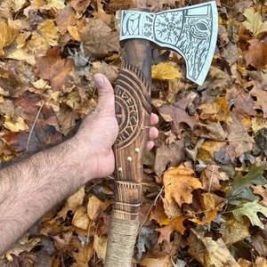 Chất lượng cao tùy chỉnh ngoài trời thép carbon Viking rìu thiết kế mới râu hatchet cấp công nghiệp bán buôn có sẵn - Product Image 1