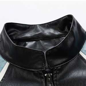 Veste en cuir PU personnalisée en cuir véritable de haute qualité pour hommes vestes de moto tendance décontractée à la mode - Product Image 4
