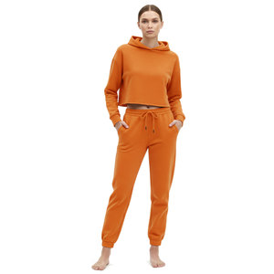 Premium Soft 100% Cotton Fleece Regular Fit Lightweight Unisex Vintage Solid High Street Crop Custom Logo Pattern Tracksuit <b>Set</b> - Product Image 1