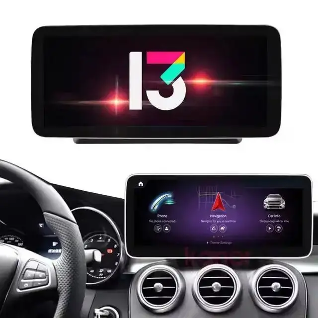 Snelle Verzending 4 + 64G Auto Audio Androidd 13.0 Voor Mercedess Benzs C-CLASS C300 W205 2015 -2018 Gps Navigatiesysteem