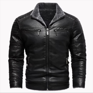 Chaqueta de cuero formal clásica de lujo para hombre, nuevo traje de motocicleta con cremallera Horizontal de invierno, moda para hombre de talla grande transfronteriza - Product Image 5