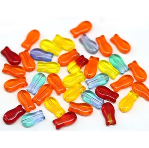Cuentas redondas de cristal checo mixto de 9x5mm en rojo, naranja y amarillo para la fabricación de joyas y decoración del hogar, cristal de Murano - Product Image 4