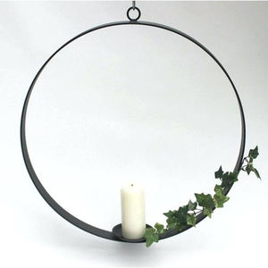 Round Circle Hanging Wrought Iron Candlestick Taper Candle Holder - Product Image 6