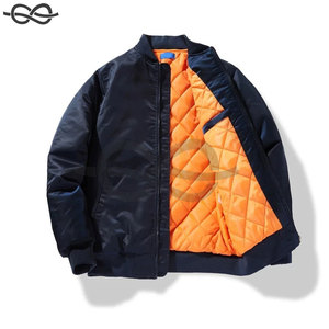 Blouson Bomber Unisexe Couleur Unie Épaisseur Standard Automne Style Pilote Veste de Baseball Coupe-Vent Décontractée - Product Image 4