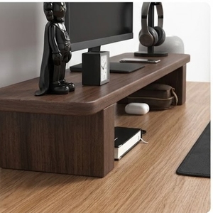 Organizador de Escritorio Minimalista de Madera para Monitor con Estante de Almacenamiento y Gestión de Cables, Accesorio de Oficina para Escritorio - Product Image 3