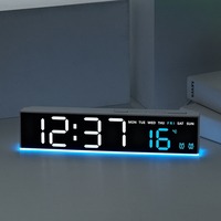 Huayang 6685 Spiegel-LED-Digitalwecker mit Doppelalarmen, RGB-Basis-Nachtlicht, Timer, Temperaturanzeige und Dual-USB-Ladeanschluss