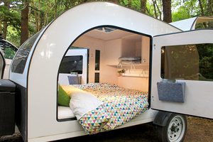 High Quality Compact Teardrop Caravan Trailer for Camping, Road Trips and Outdoor Recreation with Comfortable Sleeping Area - Product Image 5
