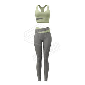 Ensemble leggings d'entraînement pour femmes soutien-gorge de sport à dos ouvert pantalon de yoga taille haute pour femmes ensemble de yoga sans couture - Product Image 1