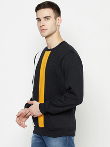Sweat-shirt en molleton de coton et polyester de qualité pour hommes, impression de logo personnalisé, col rond uni, teint en gros pour l'hiver - Product Image 3