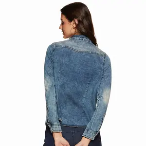 2023 OEM personnalisé chemises décontractées pour les femmes Design classique Jeans tricotés pour le bureau dame été saison ODM approvisionnement - Product Image 2
