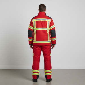 ชุดคลุมนิรภัยแบบพรีเมียม OEM ระดับ Hi-Vis มาตรฐาน ANSI Class 2 ป้องกันไฟฟ้าสถิต พร้อมแถบสะท้อนแสง LED สำหรับผู้ชาย - Product Image 2