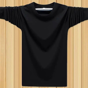 Oem Customized logo Design Spring and Autumn New Style Round Neck Bottoming <b>Shirt</b> <b>Men's</b> Solid Color <b>Long</b>-<b>sleeved</b> T-<b>shirt</b> - Product Image 2