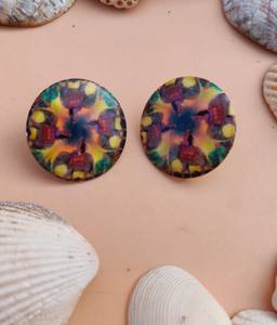 Boucles d'oreilles Meenakari peintes à la main subtiles pour femmes filles Unique traditionnel indien émail Art Design élégant collège porter pour - Product Image 3