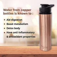 Bouteille d'eau en cuivre pur d'approvisionnement en gros avec bouteille d'eau de sport en cuivre Sipper du fabricant indien