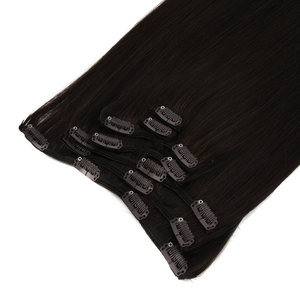 Extensions de cheveux humains Remy à clips KSWIGS, trame unique, lisses et soyeuses, noir naturel, postiche épais pour filles et femmes - Product Image 1