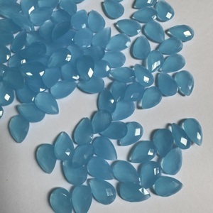 พลอยคาลซิโดนีแบบตัดเป็นลูกแพร์อัญมณีอัญมณีอัญมณีทรงหยดน้ำตาแบบหลวมสำหรับทำเครื่องประดับหินคาลซิโดนีธรรมชาติขายส่ง - Product Image 1