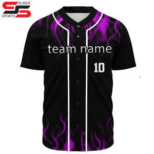 เสื้อเบสบอลทีมที่กำหนดเองพิมพ์ซับลิเมชัน100% โพลีเอสเตอร์ - Product Image 5