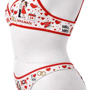 Conjunto de Ropa de Dormir y Descanso para Mujer con Estampado de Pareja, Precio de Fábrica |   Ropa Interior 100% Poliéster, Cómoda y Elástica |   RTS Samavia Wear - Product Image 4