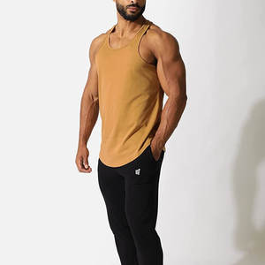 Camiseta deportiva sin mangas para hombre, ropa deportiva de talla grande para gimnasio y Fitness, camiseta sin mangas de algodón sólido - Product Image 3