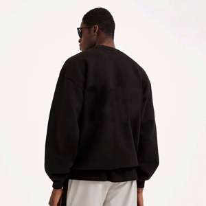 Tissu en molleton de coton vierge Logo imprimé graphique surdimensionné uni personnalisé sweats à col rond pour hommes - Product Image 5