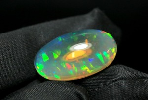 15.70 CT AAA + ethiopian welo OPAL โอปอลธรรมชาติฉูดฉาดรูปวงรีทรงหลังเบี้ยทรงรีเครื่องประดับหลวมสีขาวสำหรับวันเกิดเดือนตุลาคม - Product Image 3