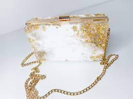 Sac à main élégant en résine de style ange avec motifs peints à la main en rose pour les femmes prix d'utilisation de mariage et de fête - Product Image 4