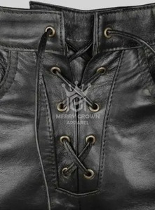 Best Quality Men's Genuine Leather Canvas Straight Pants-Lightweight Eco-Friendly Waterproof Breathable High Street Style - Product Image 4