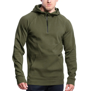Veste décontractée de style nouveau pour hommes pour l'automne et l'hiver Sweats à capuche à manches longues avec demi-fermeture éclair en polaire - Product Image 1