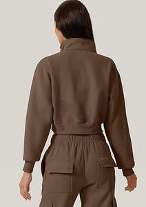 เสื้อสเวตเตอร์คอเต่ามีซิปสำหรับผู้หญิงเสื้อแนวสตรีทแบบกึ่งมีซิปด้านหน้ามีโลโก้ฤดูหนาว - Product Image 5