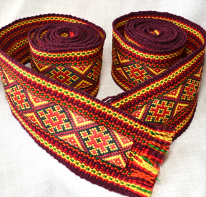 Cinturón Hutsul Ucraniano Tejido a Mano, Faja Cossack Kozak, 1.5 3m de Largo, 7cm de Ancho, Accesorio Étnico Tradicional - Product Image 6