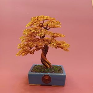 Bonsaï Zen en fil de cuivre artisanal | Chef-d 'œuvre artistique Feng Shui pour la relaxation et l'équilibre dans la décoration intérieure | Prêt à expédier - Product Image 6