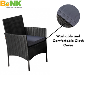 BeNK Ensemble de chaises modernes en rotin non pliable pour l'extérieur, jardin, cour, hôtel et salon, appartement et ferme - Product Image 3