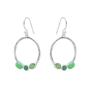 Pendientes colgantes de plata de ley 925 delicados, cabujón de crisoprasa Natural de buena calidad, joyería colgante fina de piedras preciosas para mujer - Product Image 2