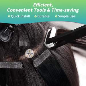 Pinzas de Sellado para Extensiones de Cabello con Cinta Adhesiva de Acero Inoxidable con Superficie Plana Negra para Mujeres (Uso Doméstico) - Product Image 3