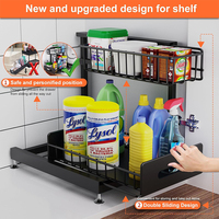 Lot de 2 organisateurs et rangements ajustables sous l'évier pour cuisine et salle de bain, fournis directement par l'usine